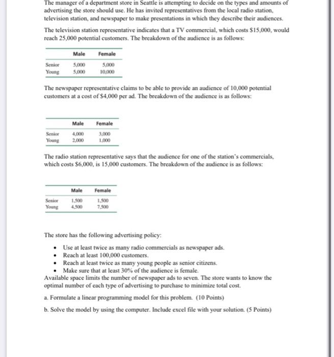 The manager of a department store in Seattle is