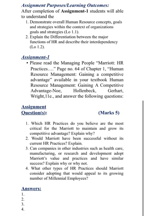 Assignment Purposes/Learning Outcomes: After