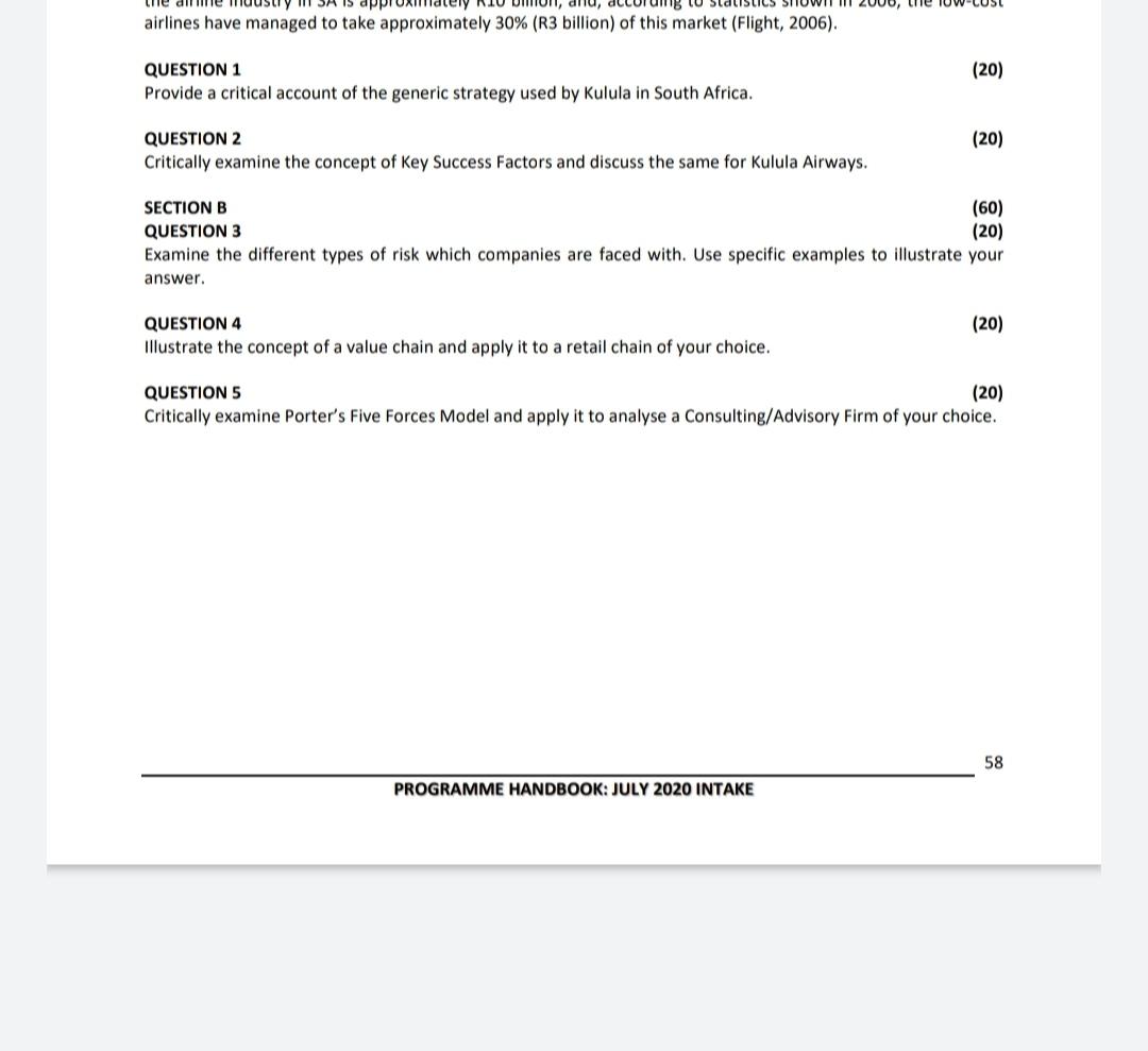 ASSIGNMENT 7: STRATEGIC MANAGEMENT (40) SECTION A