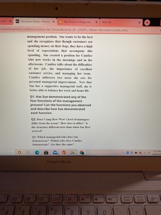 Which managerial role does Sue demonstrate? Which