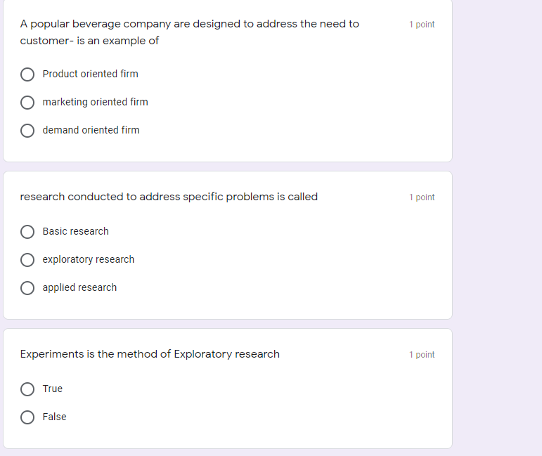 Please answer 1 point when research design