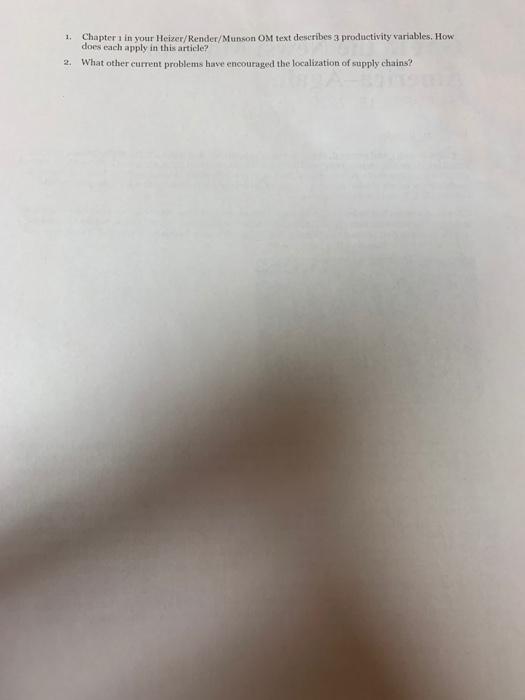 How does each productivity variables (labor,