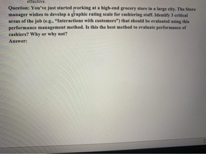 Question: Your employer has approached you to