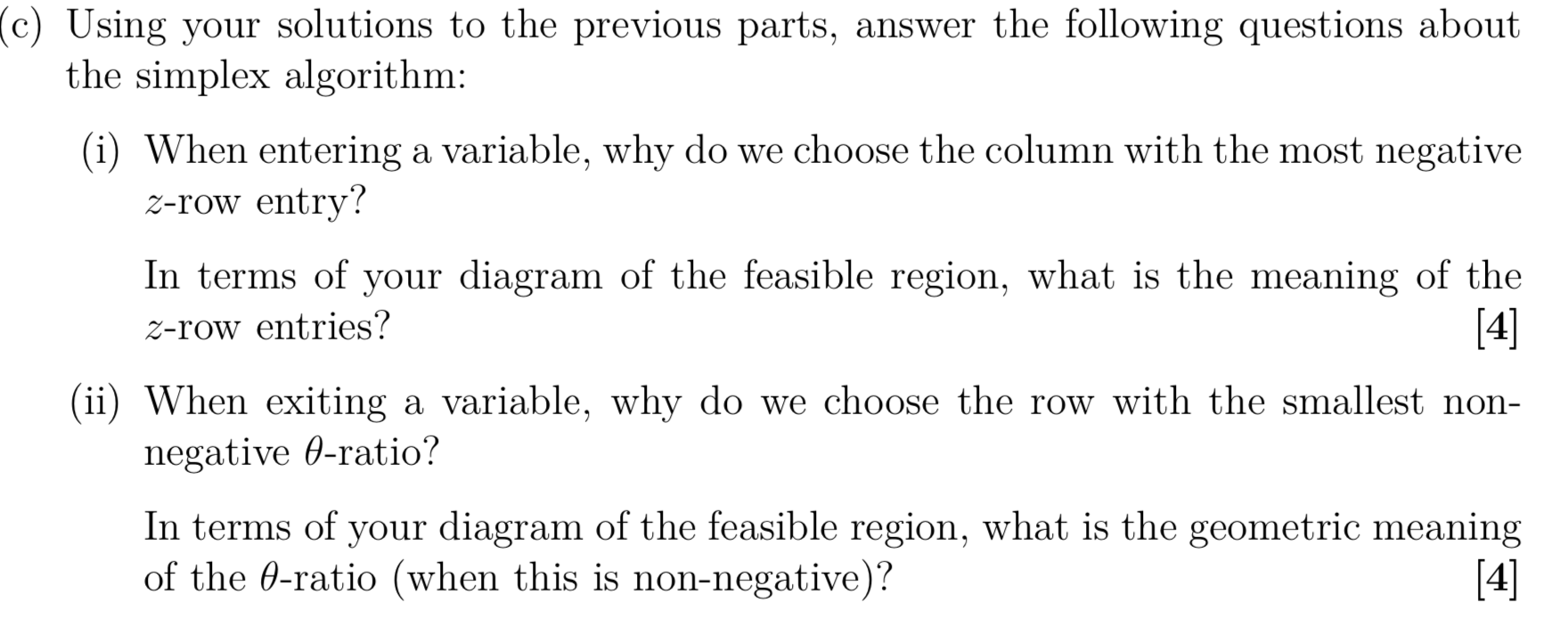 B1 Consider the following linear programming