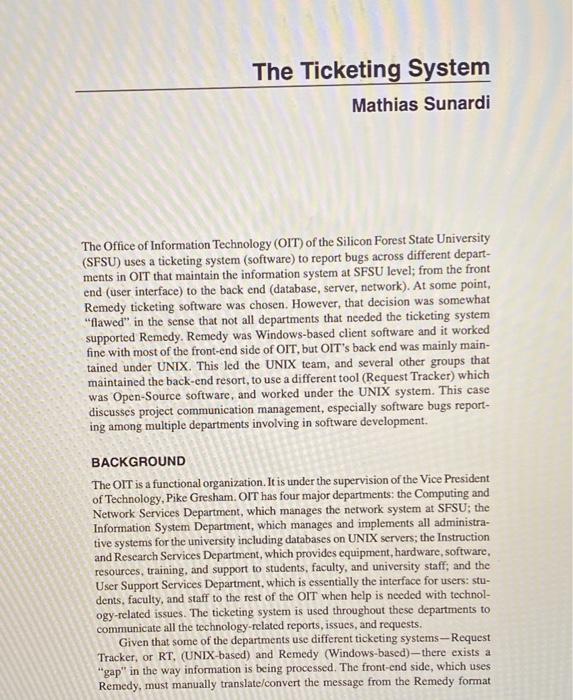 Write a research paper on ticketing system. .