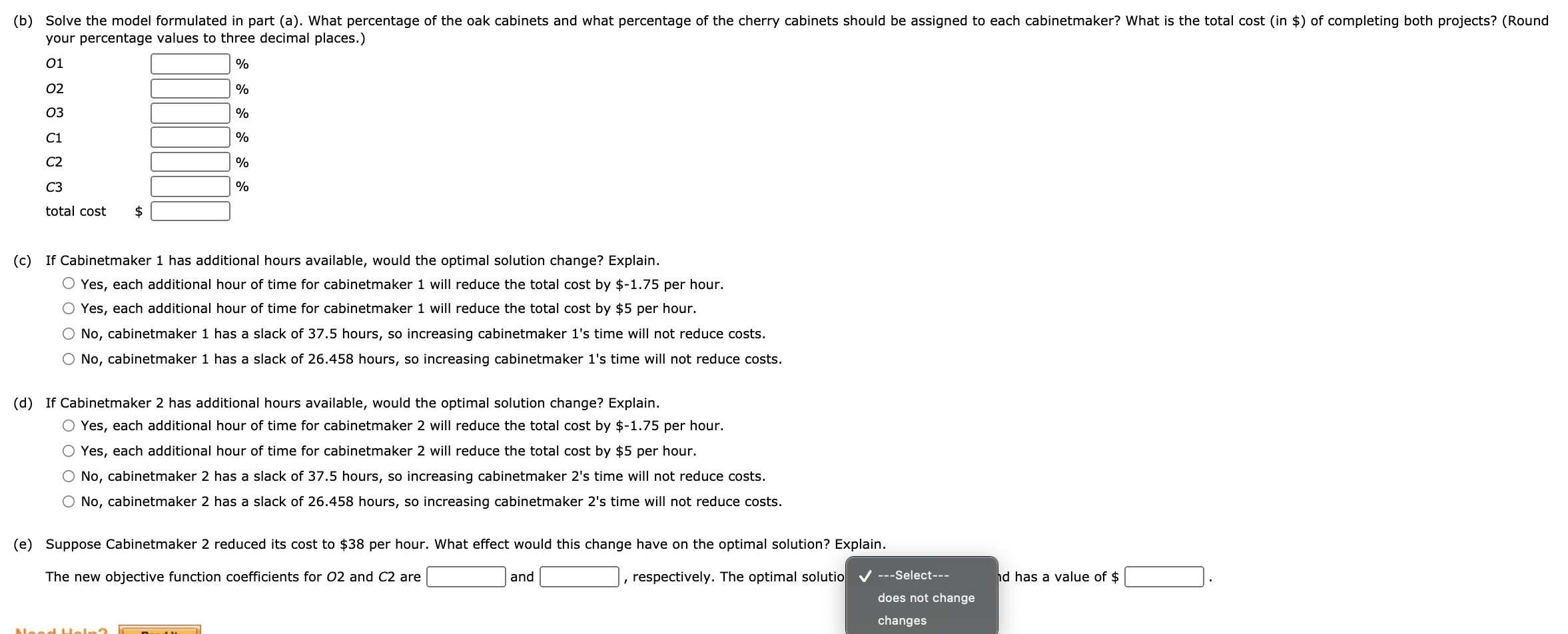 A linear programming computer package is needed.