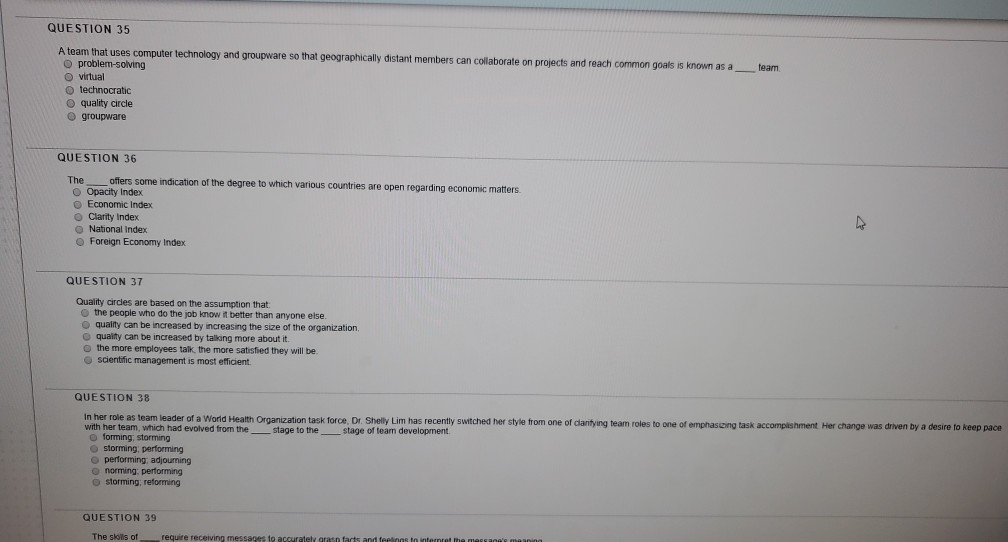 QUESTION 35 A team that uses computer technology