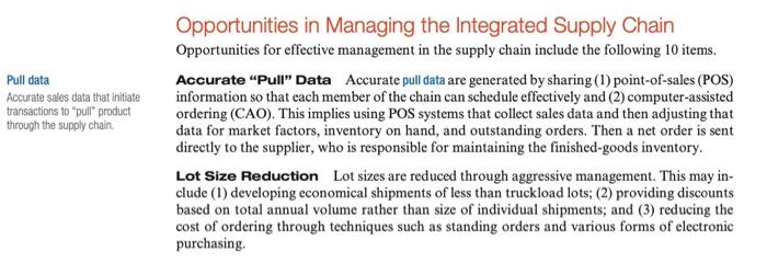 Can you explain each opportunity (Accurate "Pull"