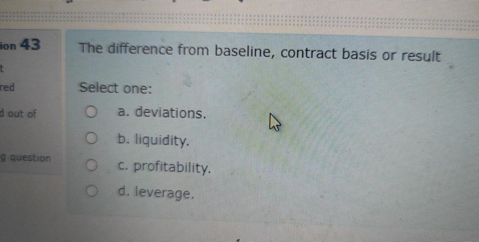 ion 43 The difference from baseline, contract