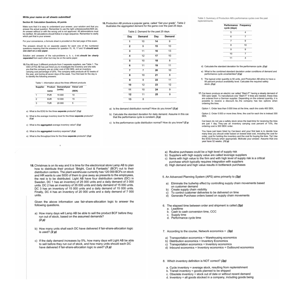 Draw the following table on your answer sheet and