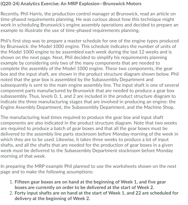 What is C? (Q20-24) Analytics Exercise: An MRP