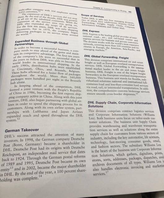 Question: Is there any way that DHL could have