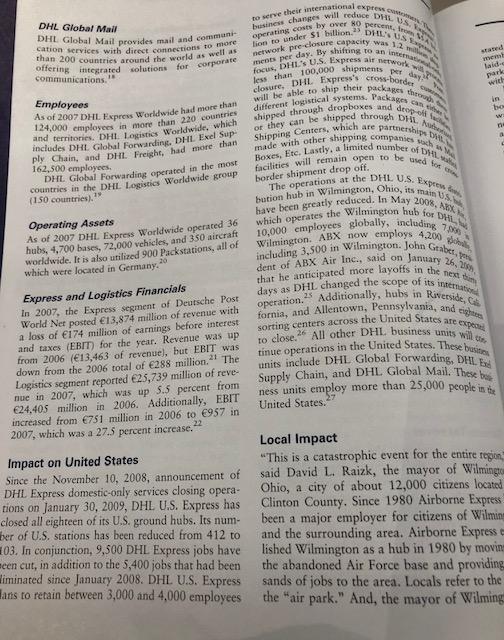 Question: Is there any way that DHL could have