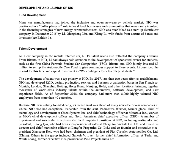 Question: Analyze the TOWS Matrix analysis of NIO