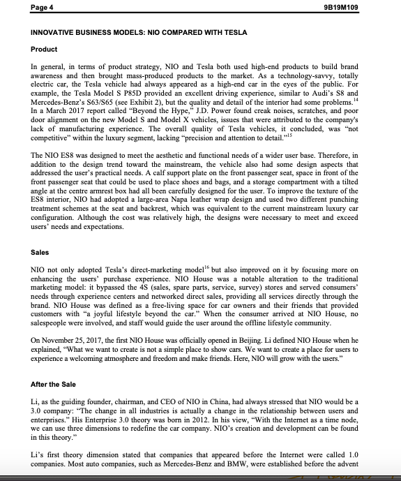 Question: Analyze the TOWS Matrix analysis of NIO