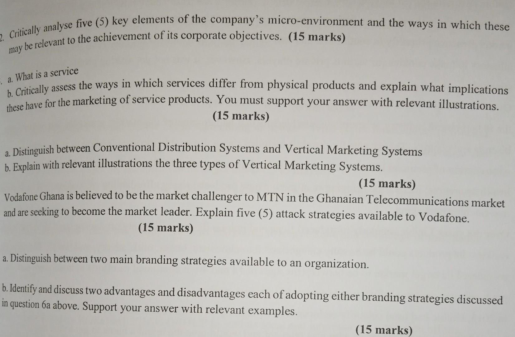2. Critically analyse five (5) key elements of