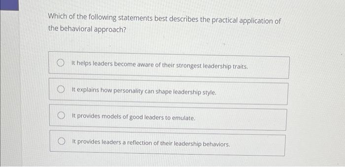 Which of the following statements best describes