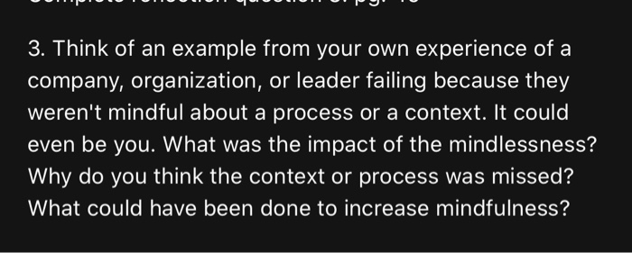 or 3. Think of an example from your own