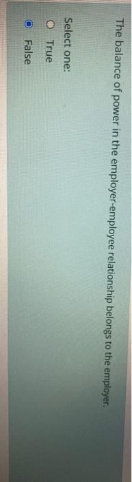 The balance of power in the employer-employee