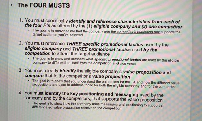 The Assignment - Specifically and clearly