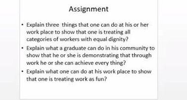 Assignment Explain three things that one can do