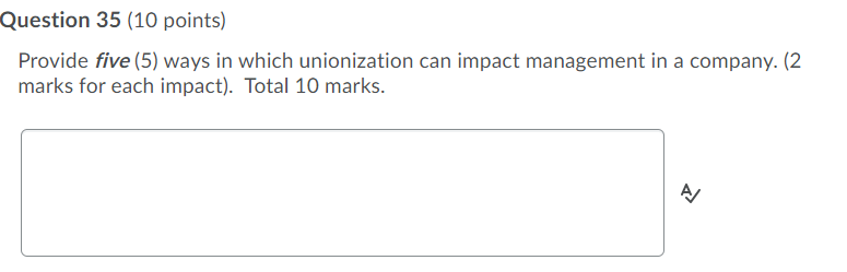 Question 35 (10 points) Provide five (5) ways in