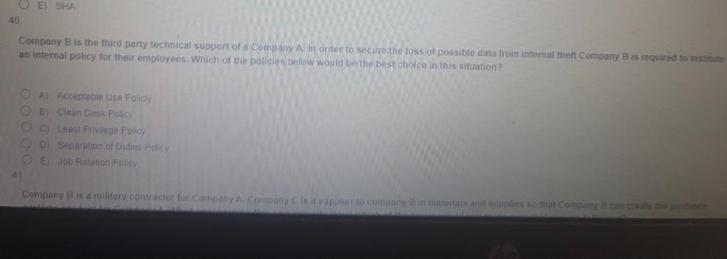 help 40 Company B is the third party technical