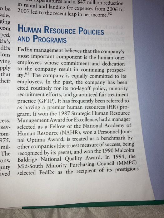 Q2: in the past, FedExs human relations program