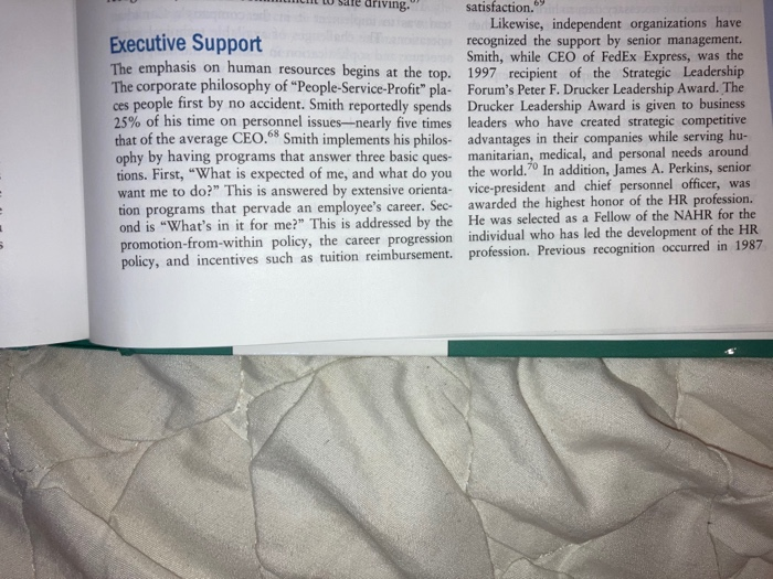 Q2: in the past, FedExs human relations program