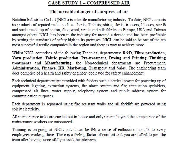 CASE STUDY 1 - COMPRESSED AIR The invisible