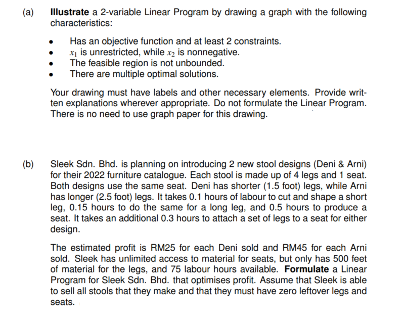 Illustrate a 2-variable Linear Program by drawing