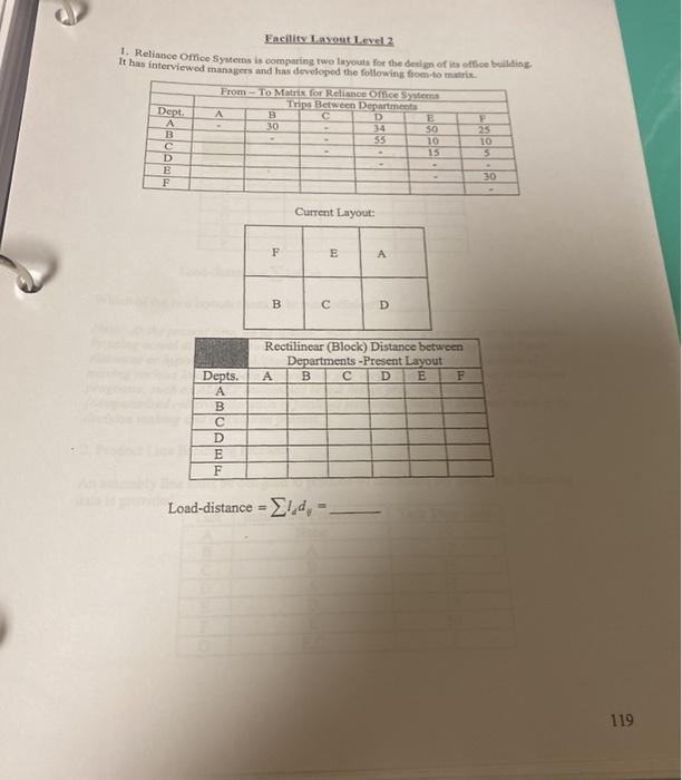 please show all parts. thanks! :) Facility Layout