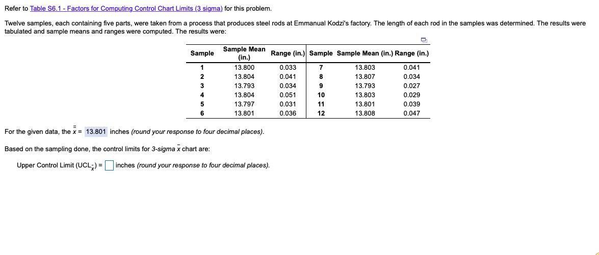 Sample Size, n 2 3 4 5 6 7 8 9 10 12 Mean Factor,