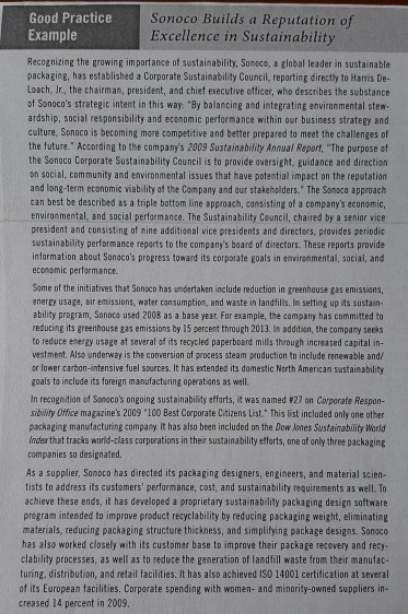Why is Sonoco excellent in Sustainability Good