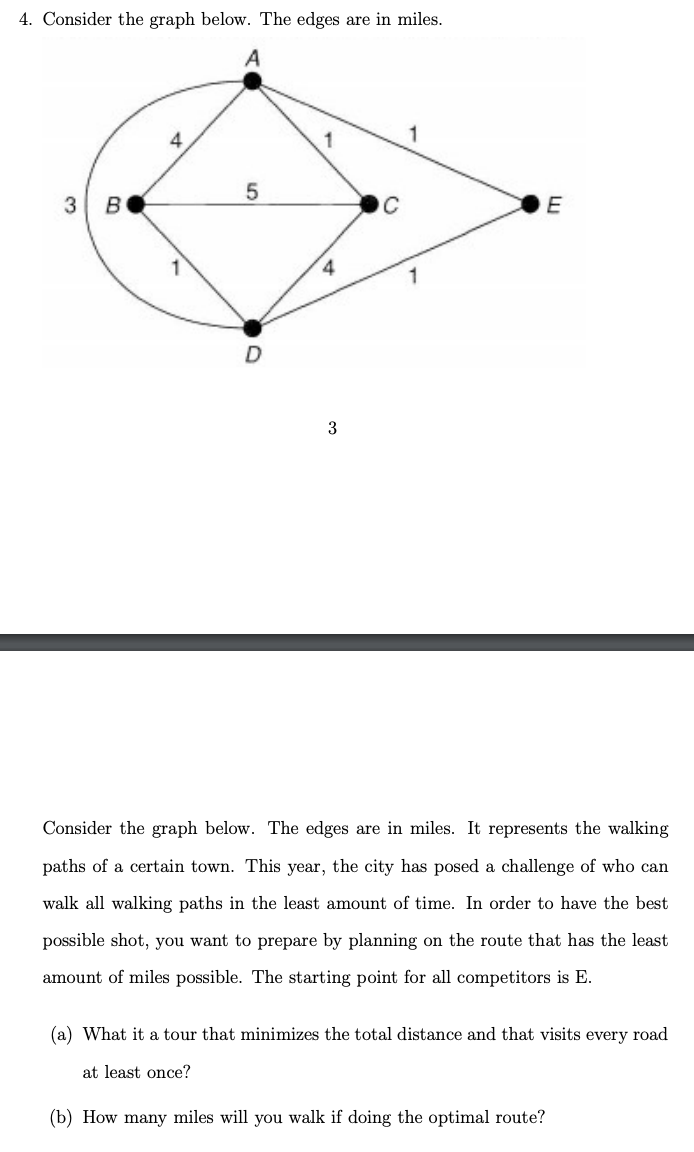 4. Consider the graph below. The edges are in