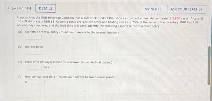 this is one problem 2. [-/2 Points] DETAILS MY