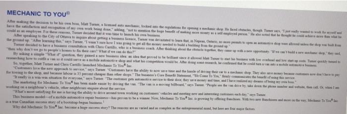 This is the mechanics scenario case study/mind