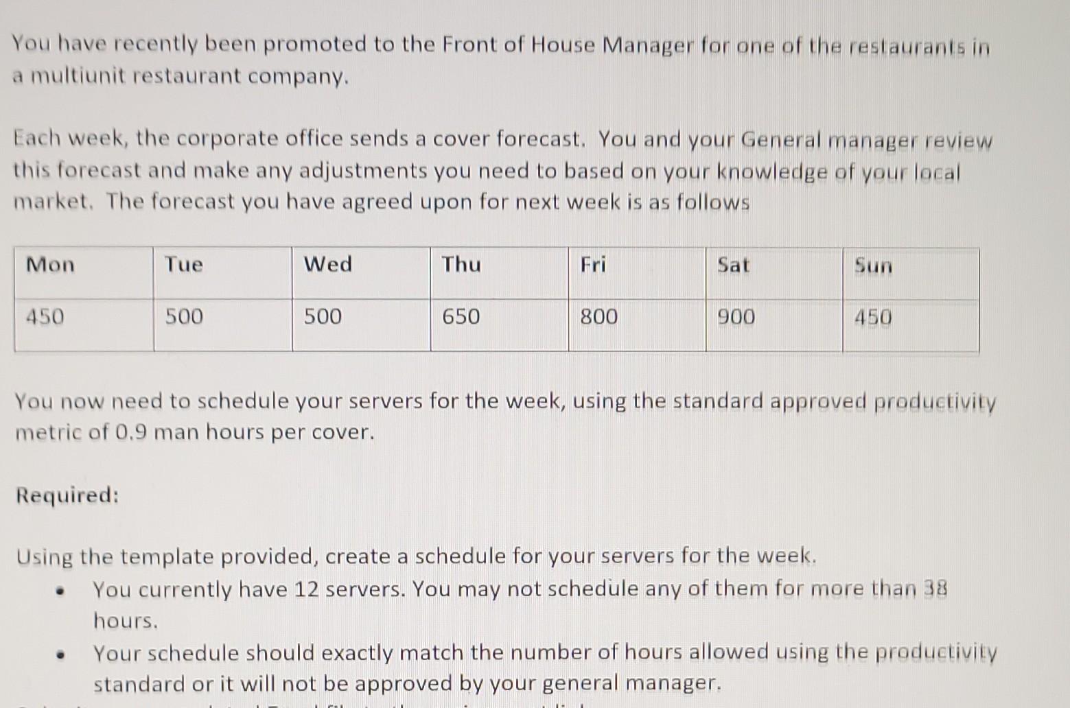 You have recently been promoted to the Front of