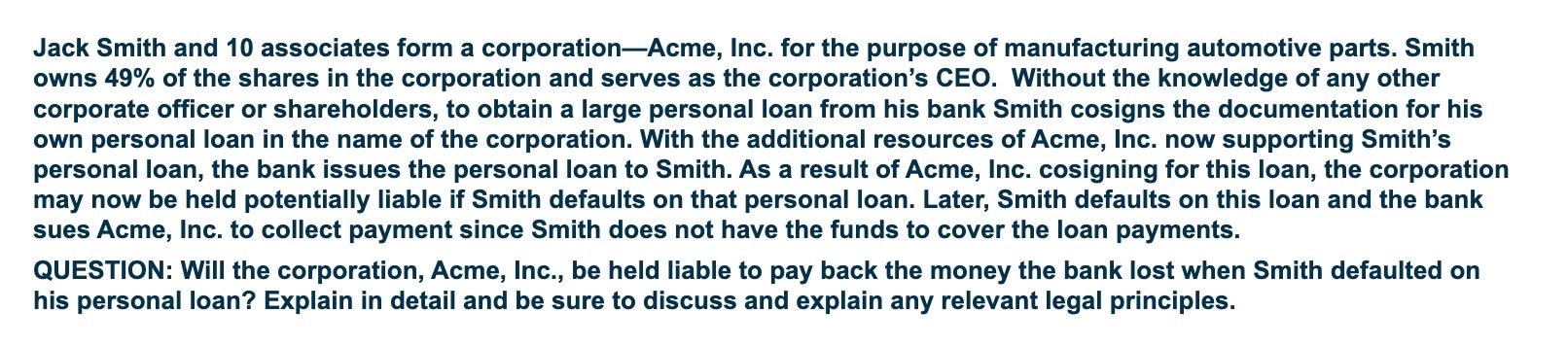 Jack Smith and 10 associates form a