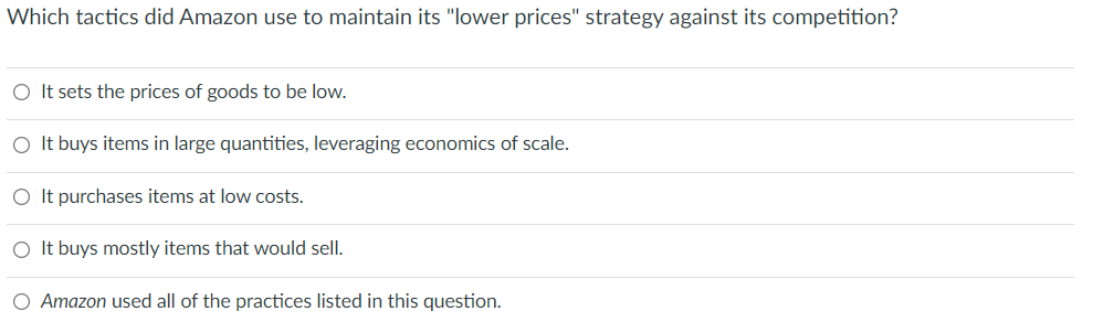 2. a) b) c) Amazon leveraged its pickers, in the