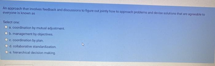 An approach that involves feedback and