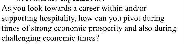 As you look towards a career within and/or