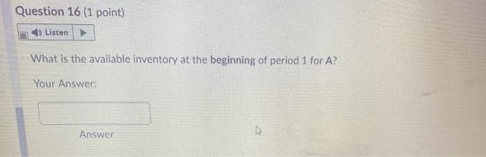 Use the following inventory information for the