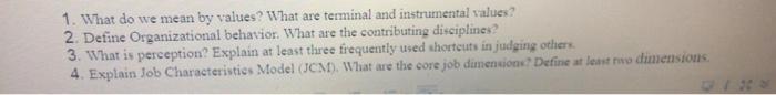 1. What do we mean by values? What are terminal