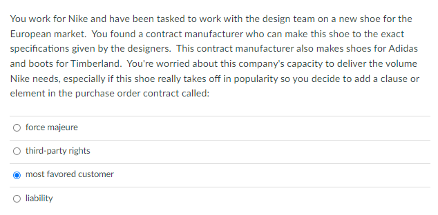 You work for Nike and have been tasked to work