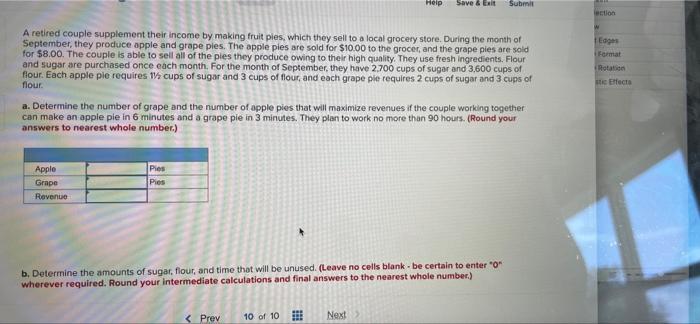 A retired couple supplement their income by