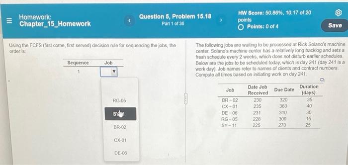 Question 5, Problem 15.18 Homework: Chapter 15