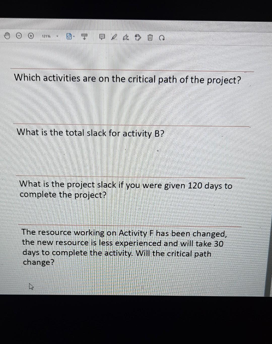 E 124 un Which activities are on the critical