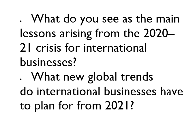 What do you see as the main lessons arising from