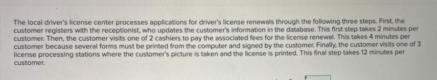 The local driver's license center processes